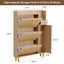 Modern minimalist storage cabinet MDF bed top cabinet Japanese rattan shoe cabinet, small home furniture - Korvel