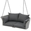 GO 51.9" 2-Person Hanging Seat, Rattan Woven Swing Chair, Porch Swing With Ropes, Gray Wicker And Cushion - Korvel