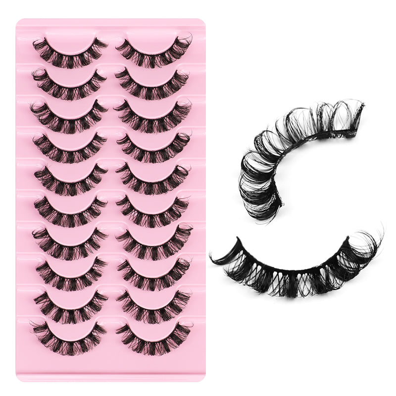 New Russian Volume False Eyelashes DD Curved Thick Eyelashes Ten Pairs Of Chemical Fiber Natural Charm Eyelashes - Korvel