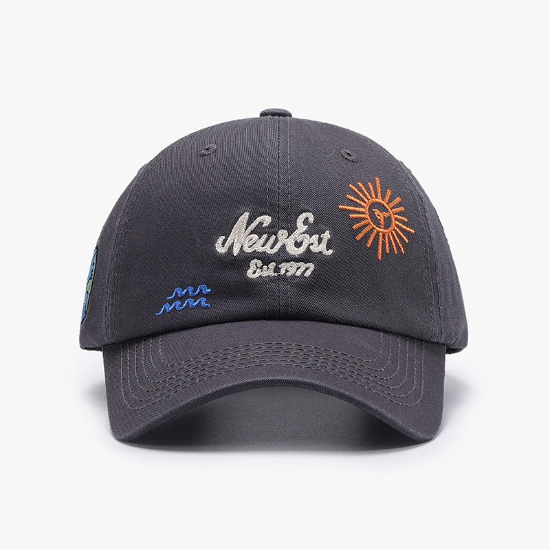 Letter Embroidery Fashion Outdoor Curved Brim Baseball Hat Versatile Simple Cross border Sunscreen Women's Black Cap - Korvel