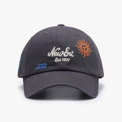 Letter Embroidery Fashion Outdoor Curved Brim Baseball Hat Versatile Simple Cross border Sunscreen Women's Black Cap - Korvel