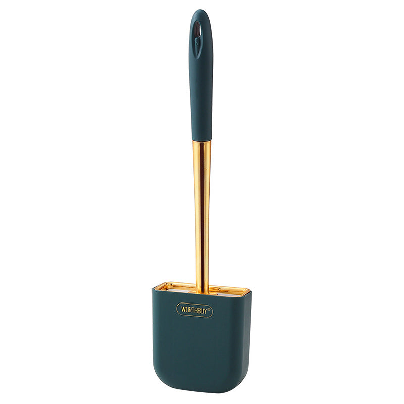 Luxury Toilet Brush Wall Mounted Holder Silicone Flat Head Cleaning Brush Corner Gap Cleaner - Korvel