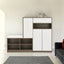 ON-TRANS 2-in-1 shoe storage platform and shoe cabinet, with soft cushioned seats and adjustable shelves, white - Korvel