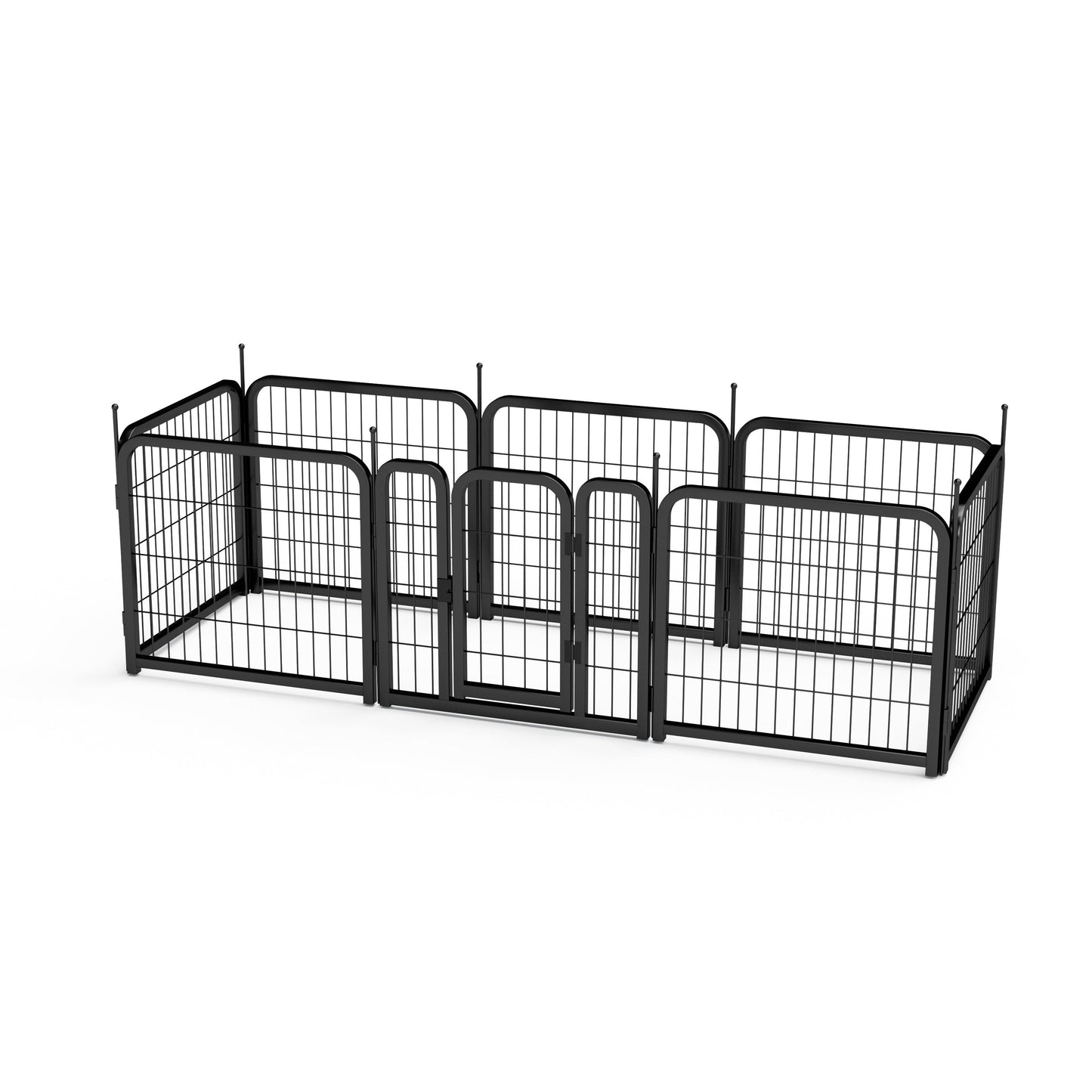 8-panel dog fence, 24 inch small dog pet fence, portable indoor pet game fence. Black, 22.2 inches wide x 23.6 inches high. - Korvel