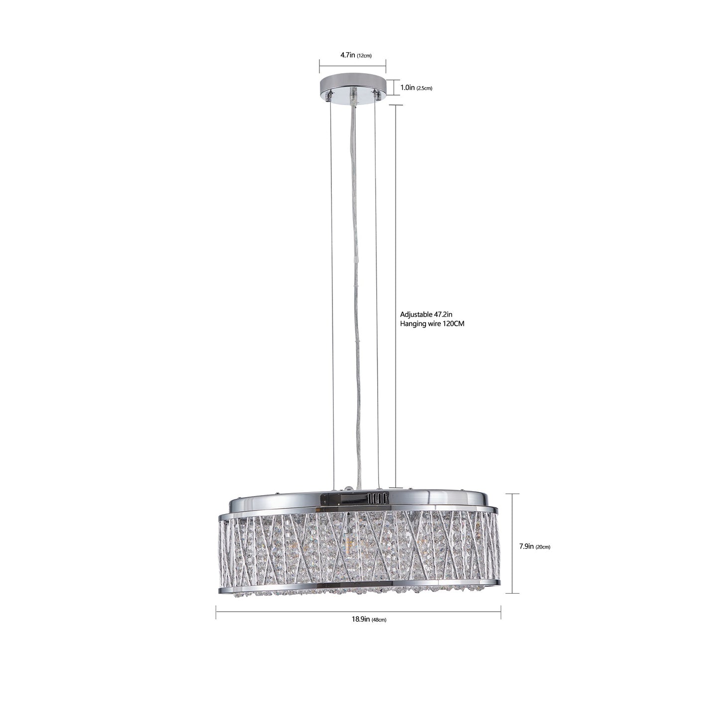Lámpara de Techo Colgante de Cristal Moderno