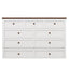 Solid Pine Murphy Bed Chest with Charging Station and Large Storage Drawer for Home Office or Small Room , Queen, White+Walnut - Korvel