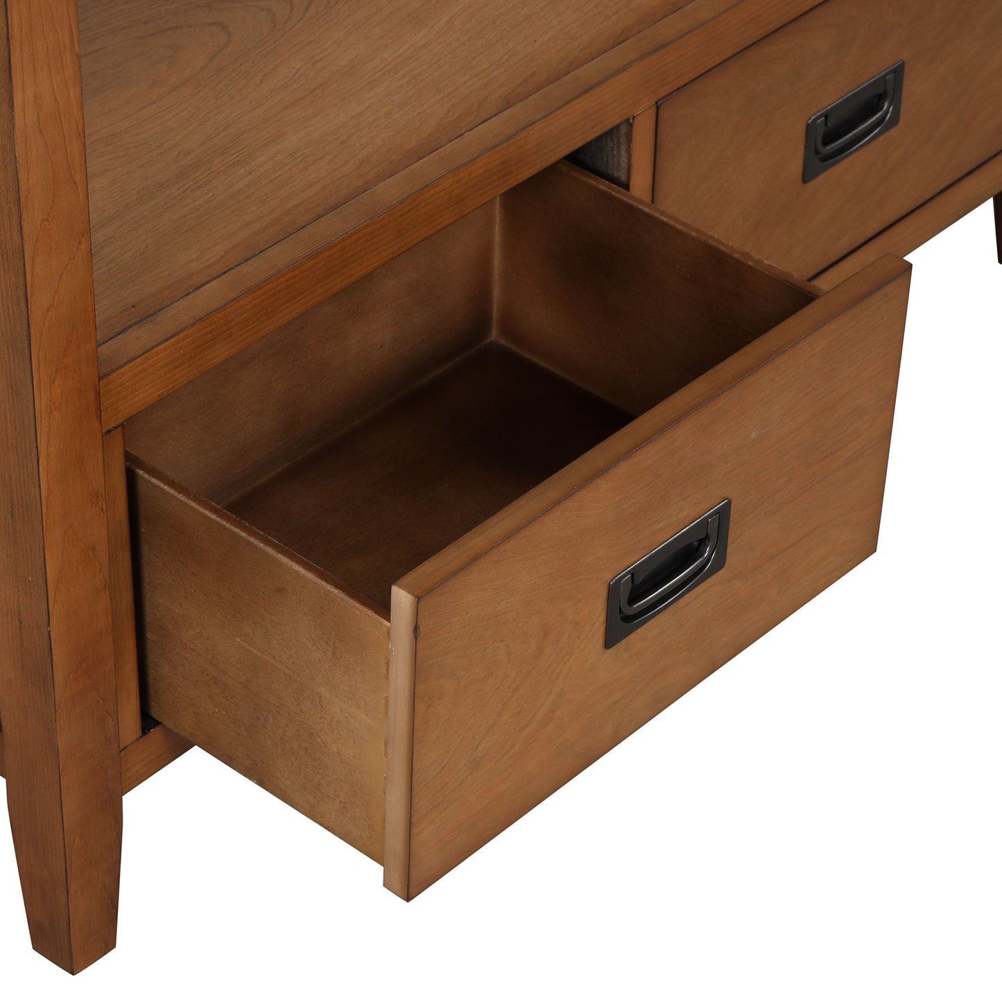 36'' Farmhouse Pine Wood Console Table Entry Sofa Table with 4 Drawers & 1 Storage Shelf (Brown) - Korvel