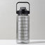 Sports water cup portable large capacity 2000ml plastic cup with straw scale men and women kettle water cup - Korvel