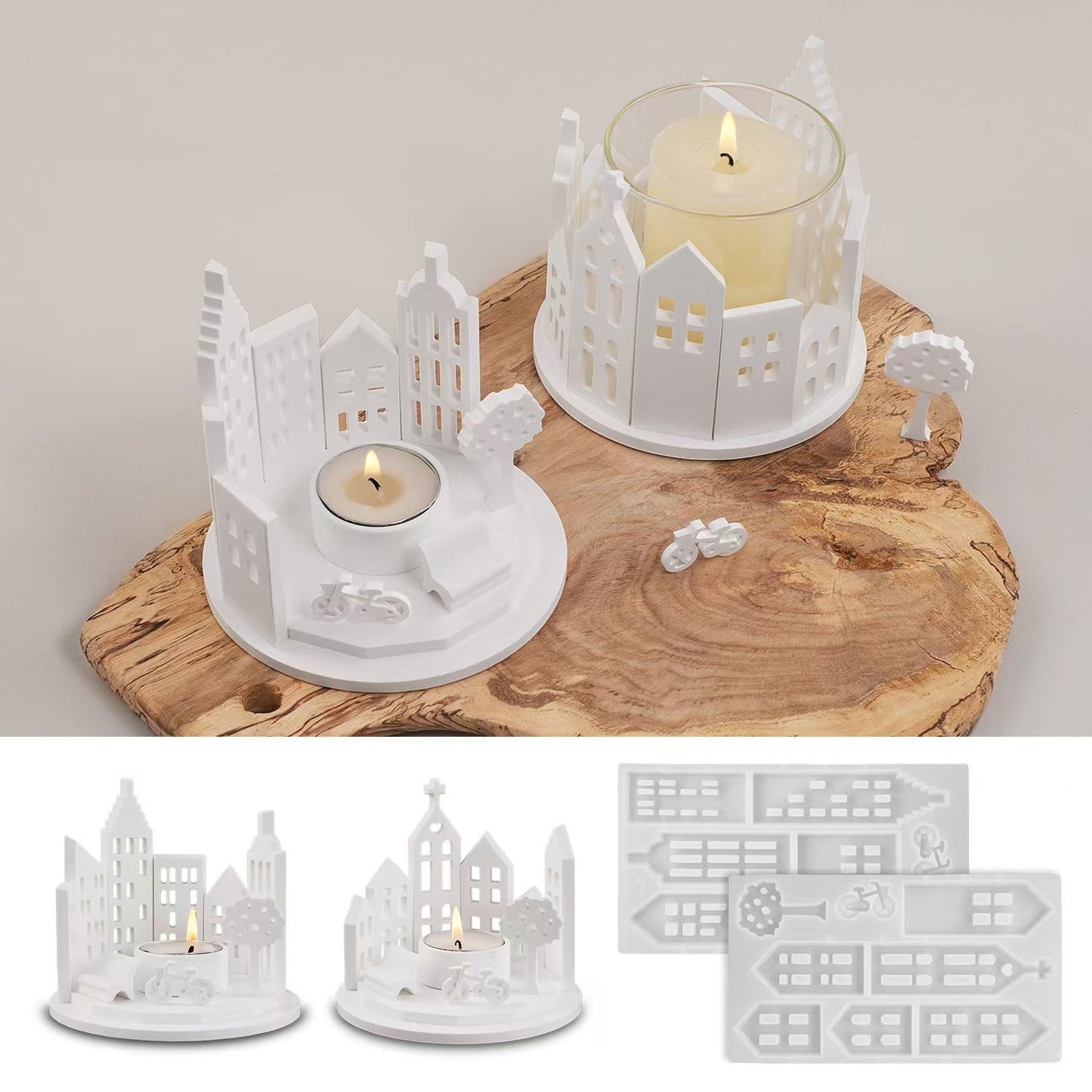 Round House Candle Holder Silicone Mold for DIY Projects
