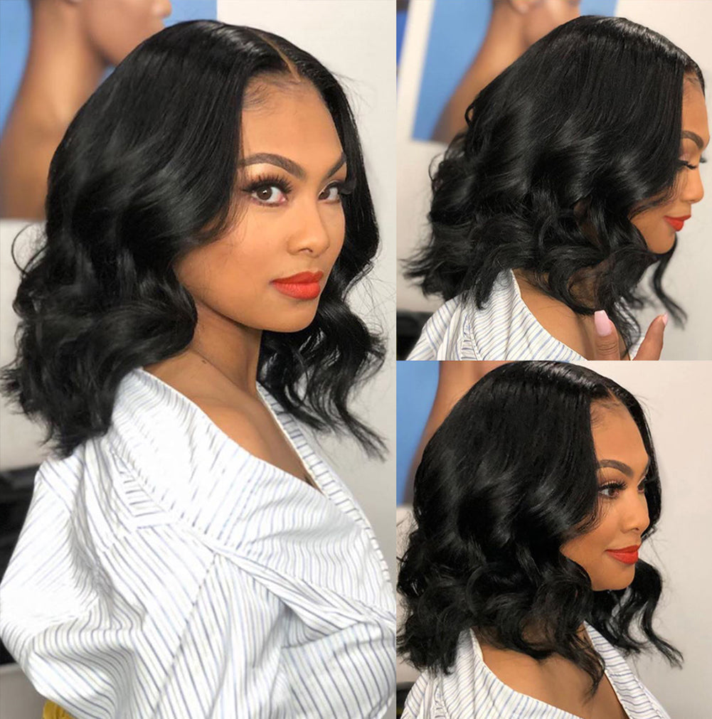 New Wig Women's Chemical Fiber Short Curly Hair Front Lace Wig Headgear - Korvel