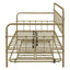 Elegant Bronze Metal Frame Daybed with Trundle