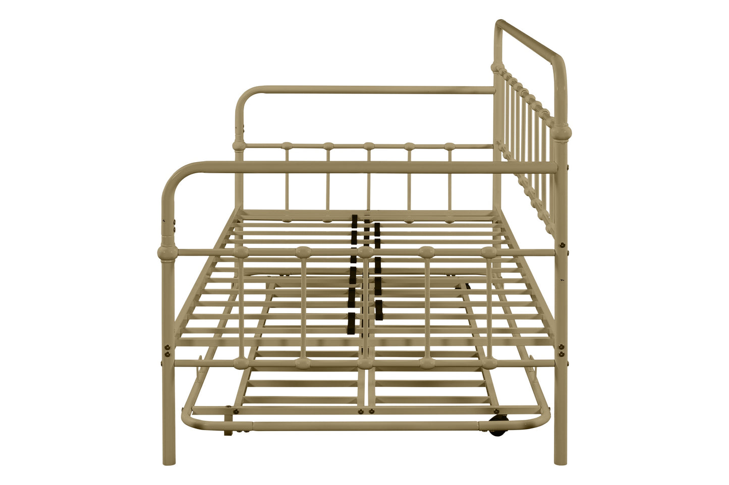 Elegant Bronze Metal Frame Daybed with Trundle