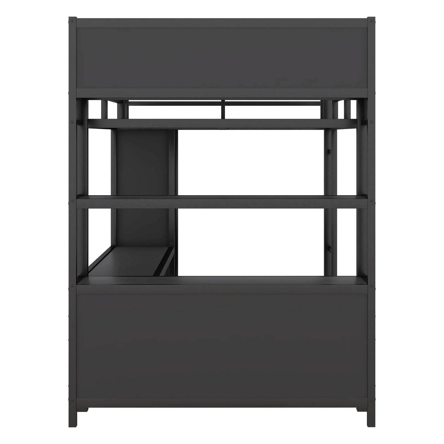 Lit mezzanine en métal premium avec armoire et bureau