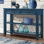 Mesa Consola Sofá de Estilo Mid-Century con Cajones de Almacenamiento - Azul Marino