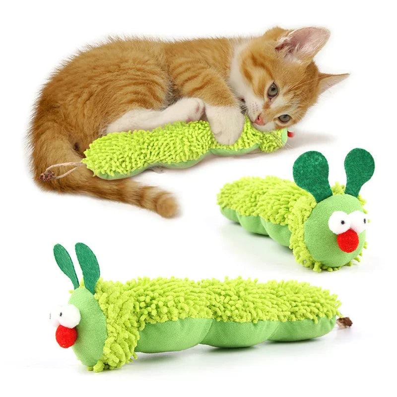 Juguete de Masticar Catnip en Forma de Oruga para Juego Interactivo