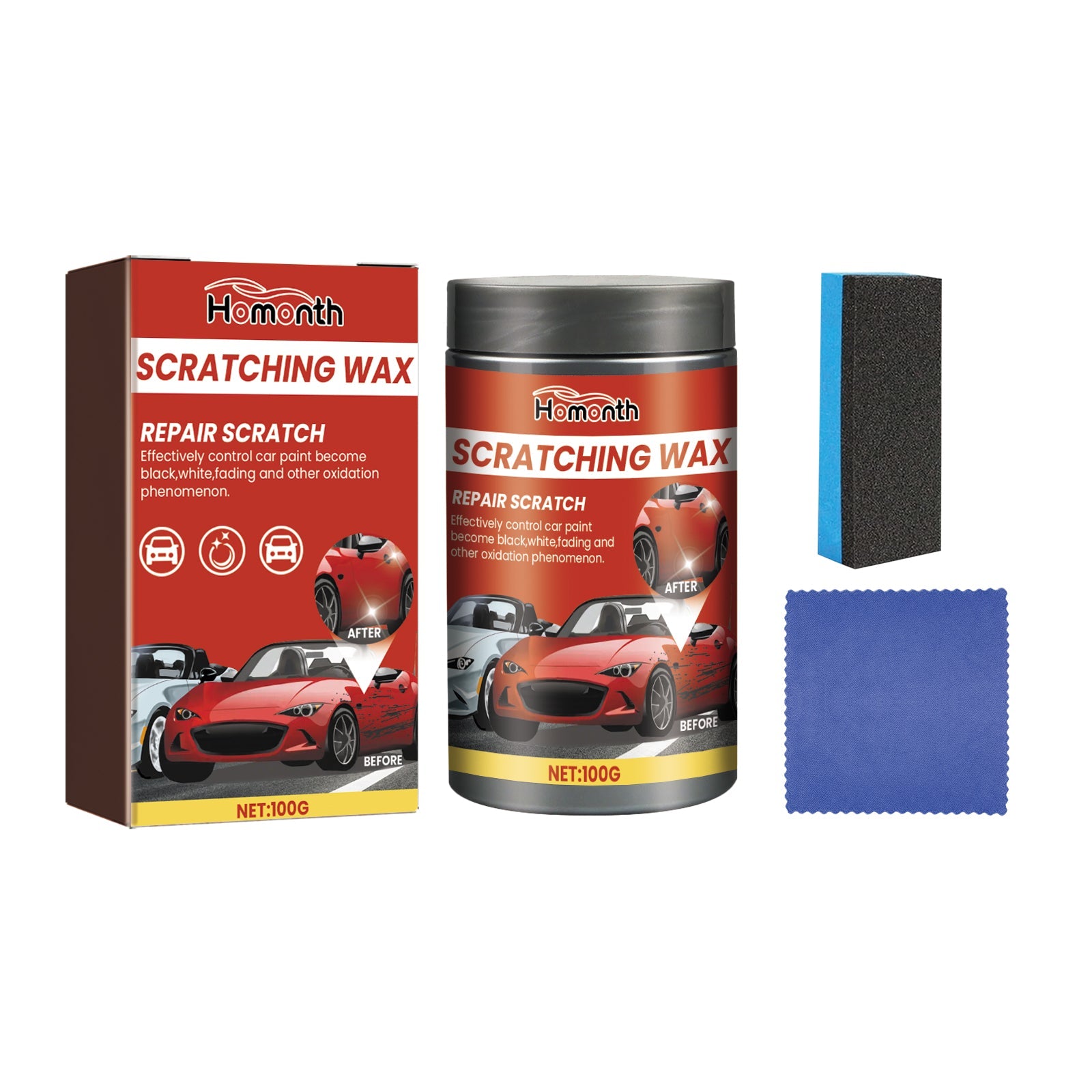 Car Paint Scratch Remover, Car Paint Scratch Repair Cleaning Cloth Scratch Maintenance Agent - Korvel