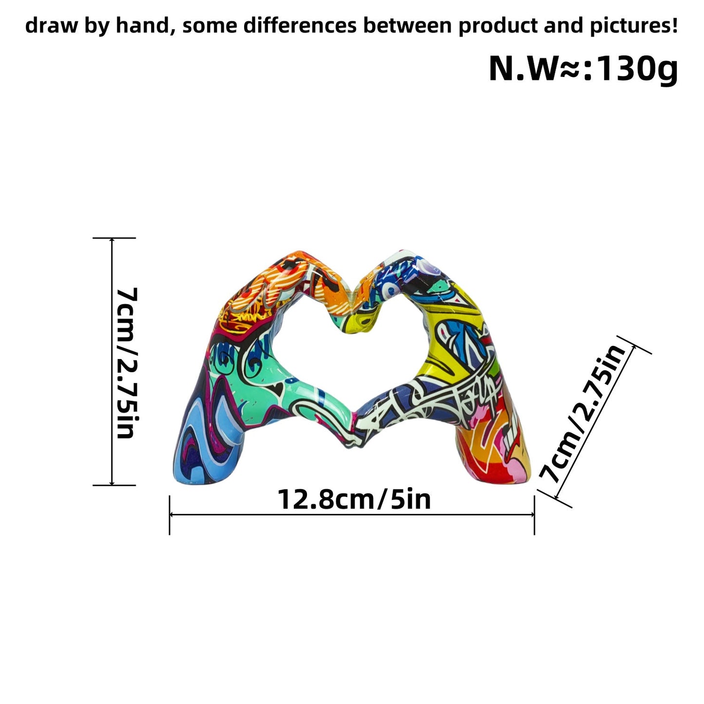 Internet celebrity graffiti, love gesture ornaments, home living rooms, offices, desktop exhibition halls, resin handicrafts, decorative products - Korvel