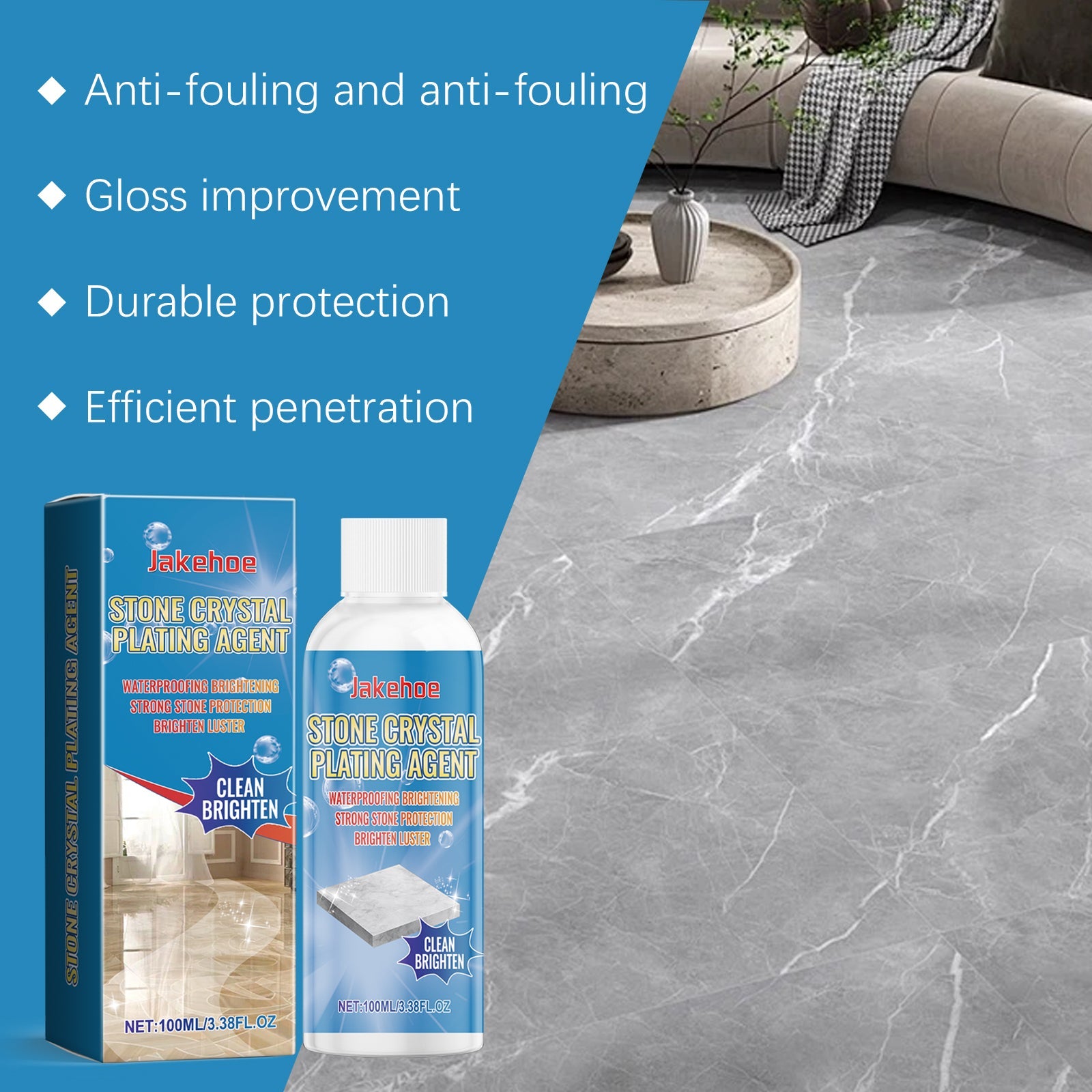 Marble Cleaning Polish Kitchen Tile Countertop Scratch Repair Cleaner Stone Crystal Plating Agent - Korvel