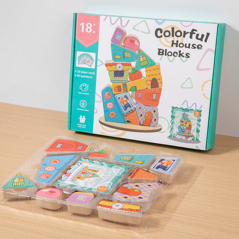 Colorful Wooden Building Blocks for Early Learning