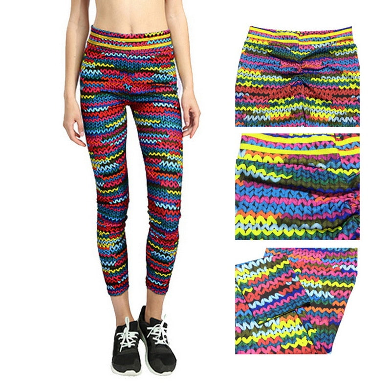 Vertvie Female Tight Pants Jogger Women Elastic Running Yoga Leggings 3D Print Execise Yoga Pants Slim Soft Leggings Multicolor - Korvel