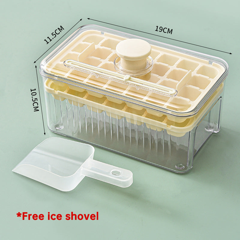 Press Type Ice Cube Ice Box Refrigerator Ice Cube Artifact Silicone Mold With Cover Household Sealed Food Grade Ice Maker - Korvel