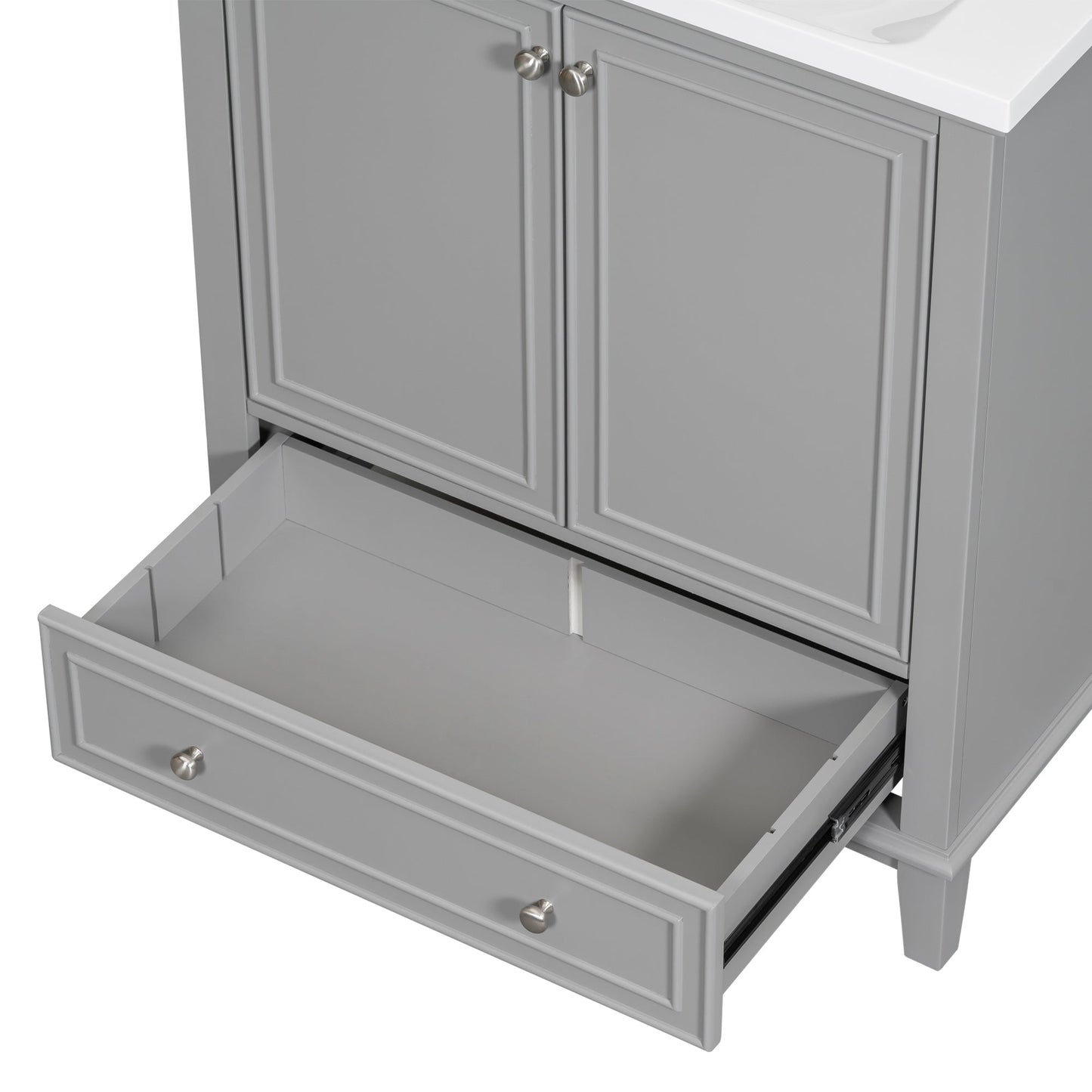30-Inch Gray Bathroom Vanity Base Only