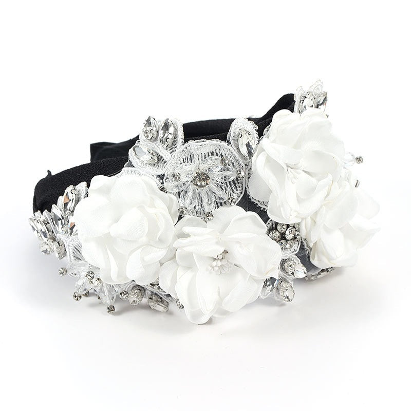 Handmade Three-Dimensional Flower Embroidery Headband