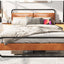 King Size Metal Bed Frame with Upholstered Headboard