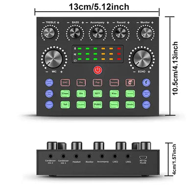 V8S Premium Audio Mixer with Voice Changer for Streaming
