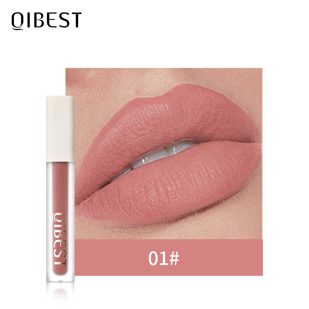 QIBEST Silky Lip Glaze - Brillo Labial No Pegajoso y de Larga Duración