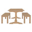 TREXM 3-piece retro dining table, rectangular stand table, and 2 4-person wooden stools (made of natural wood) - Korvel