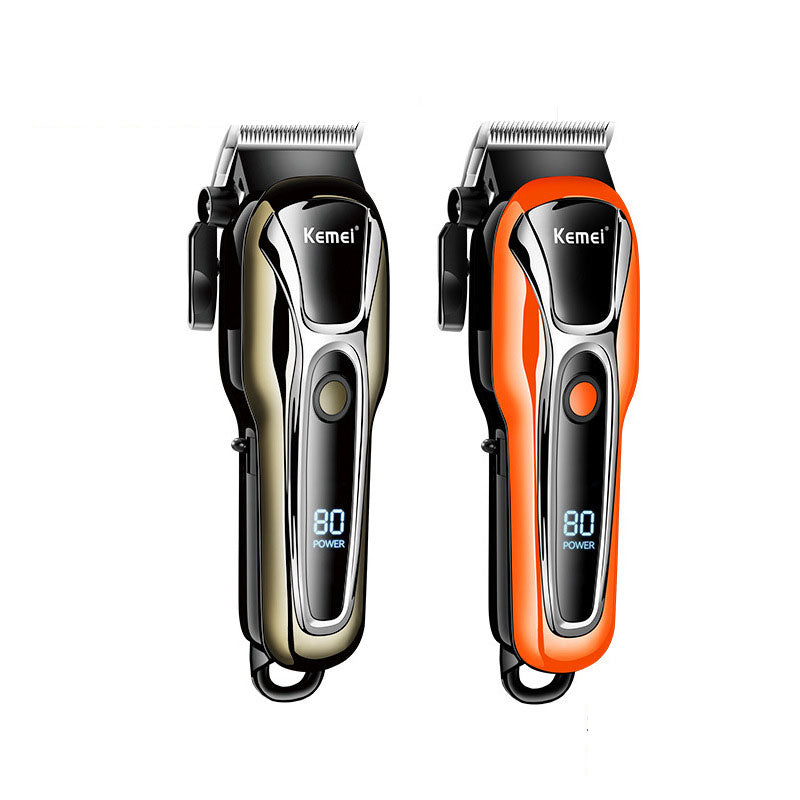 KM-1990PG Hair Clipper Electric Shaving Head High Power LCD Digital Display Electric Pushing Hair Salon Special - Korvel