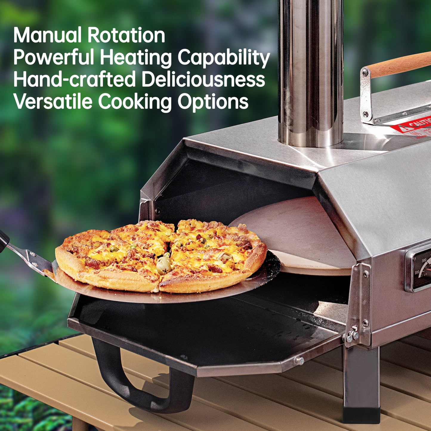 Horno de Pizza Exterior Semi-Automático Plateado de 12"