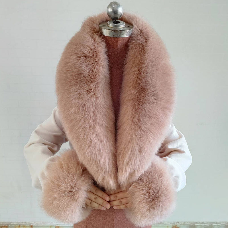 Elegant Real Fox Fur Horn Collar for Fashionable Accents