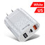 PD20W Mobile Fast Charging Charger 5V4A US, European, and British Standard Speed Matching Device PD+QC3.0 Travel Charging Head - Korvel