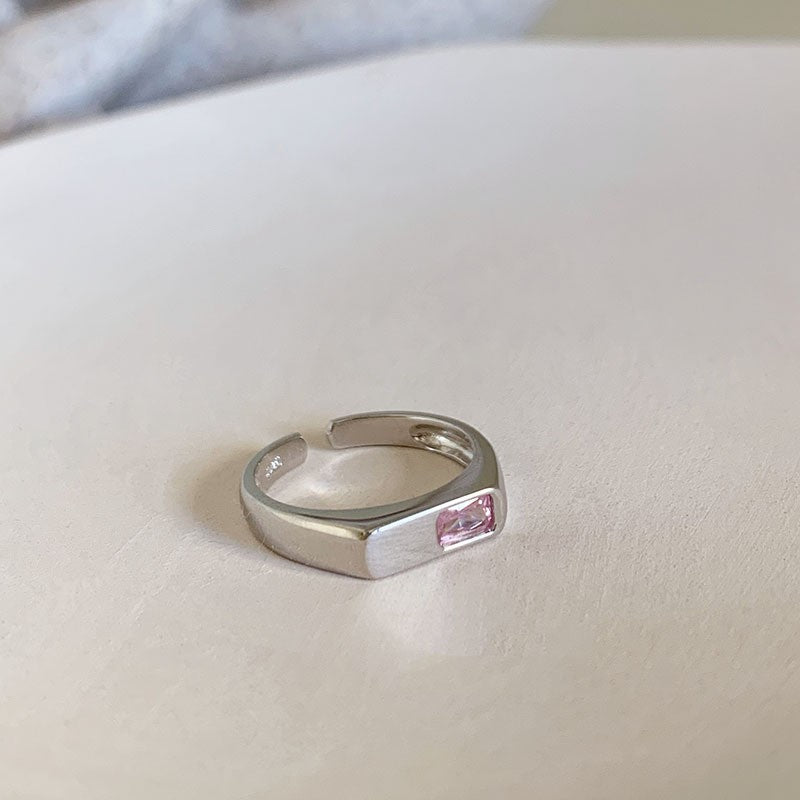 Anillo de Diamante de Circonita de Color Dopamina Love para Mujeres