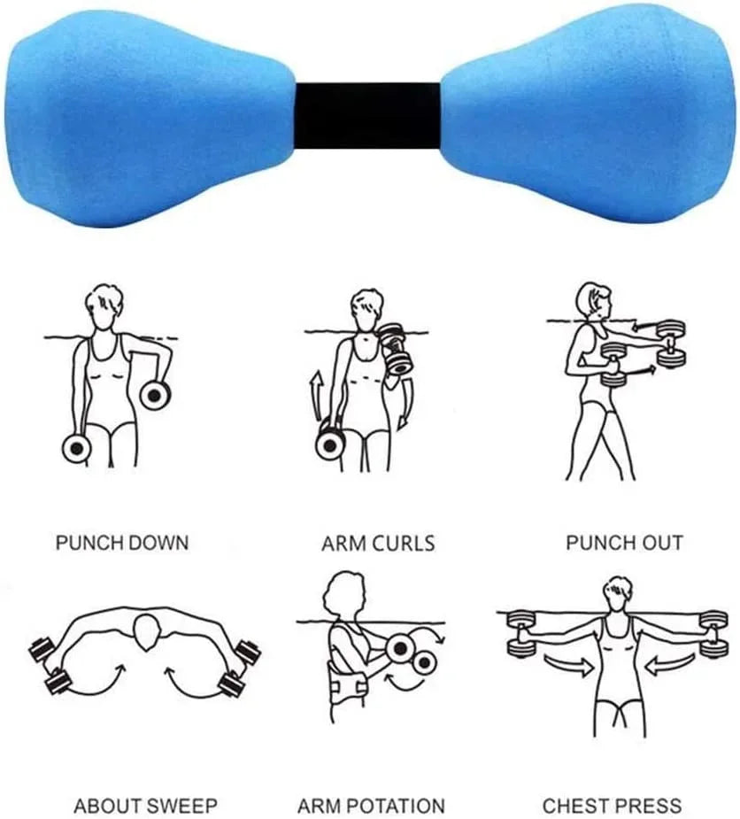 Water Dumbbells Aquatic Exercise Pool Fitness Equipment Blue Foam Water Aerobic Exercise Fitness Equipment - Korvel