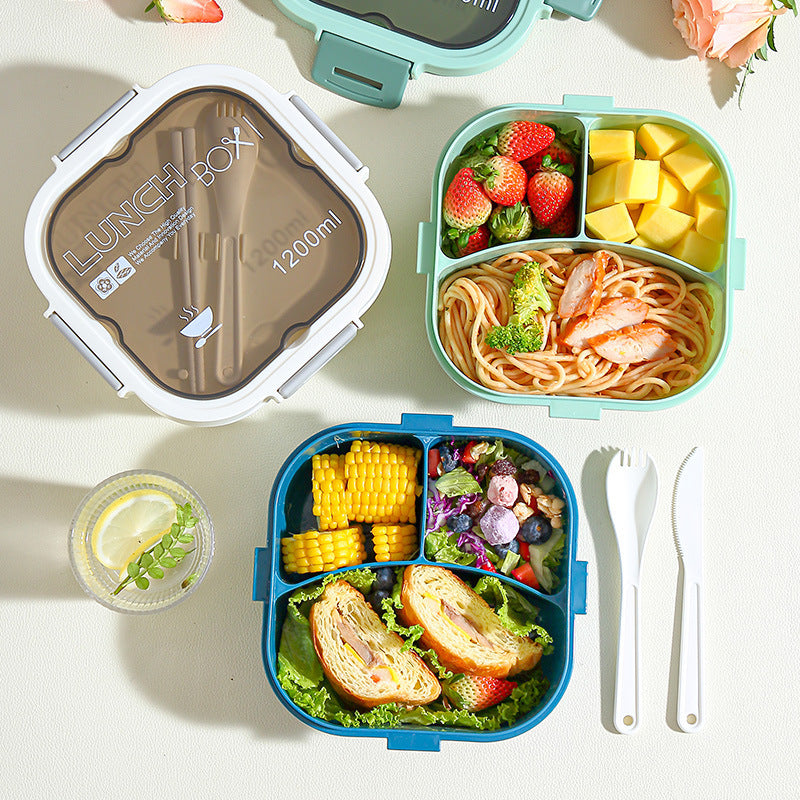 Classic Portable Microwaveable Salad Box with Cutlery