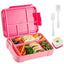 Japanese style simple portable microwaveable double layer partition lunch box - Korvel