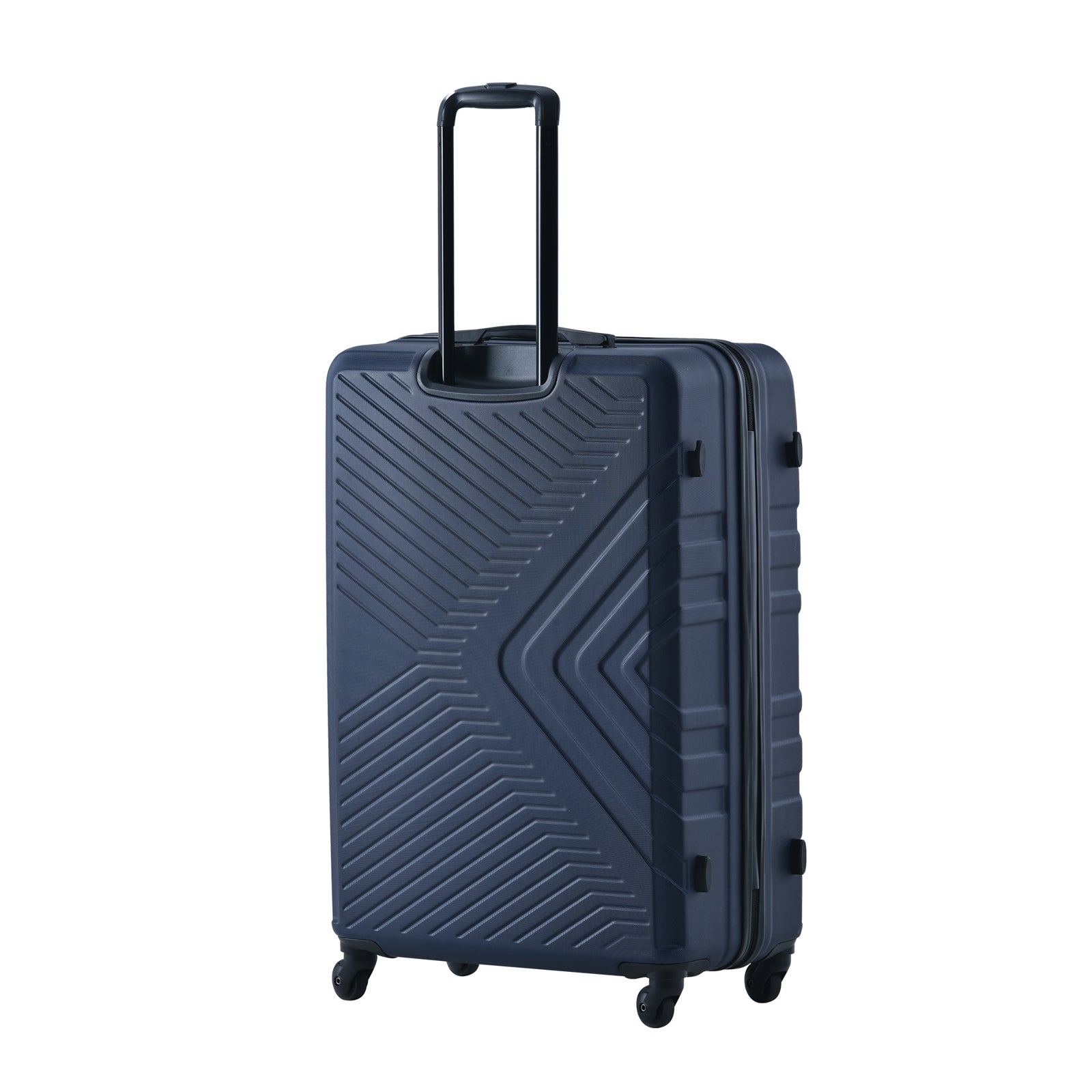 3 Piece Luggage Sets ABS Lightweight Suitcase with Two Hooks, Spinner Wheels, TSA Lock, (20/24/28) Navy - Korvel