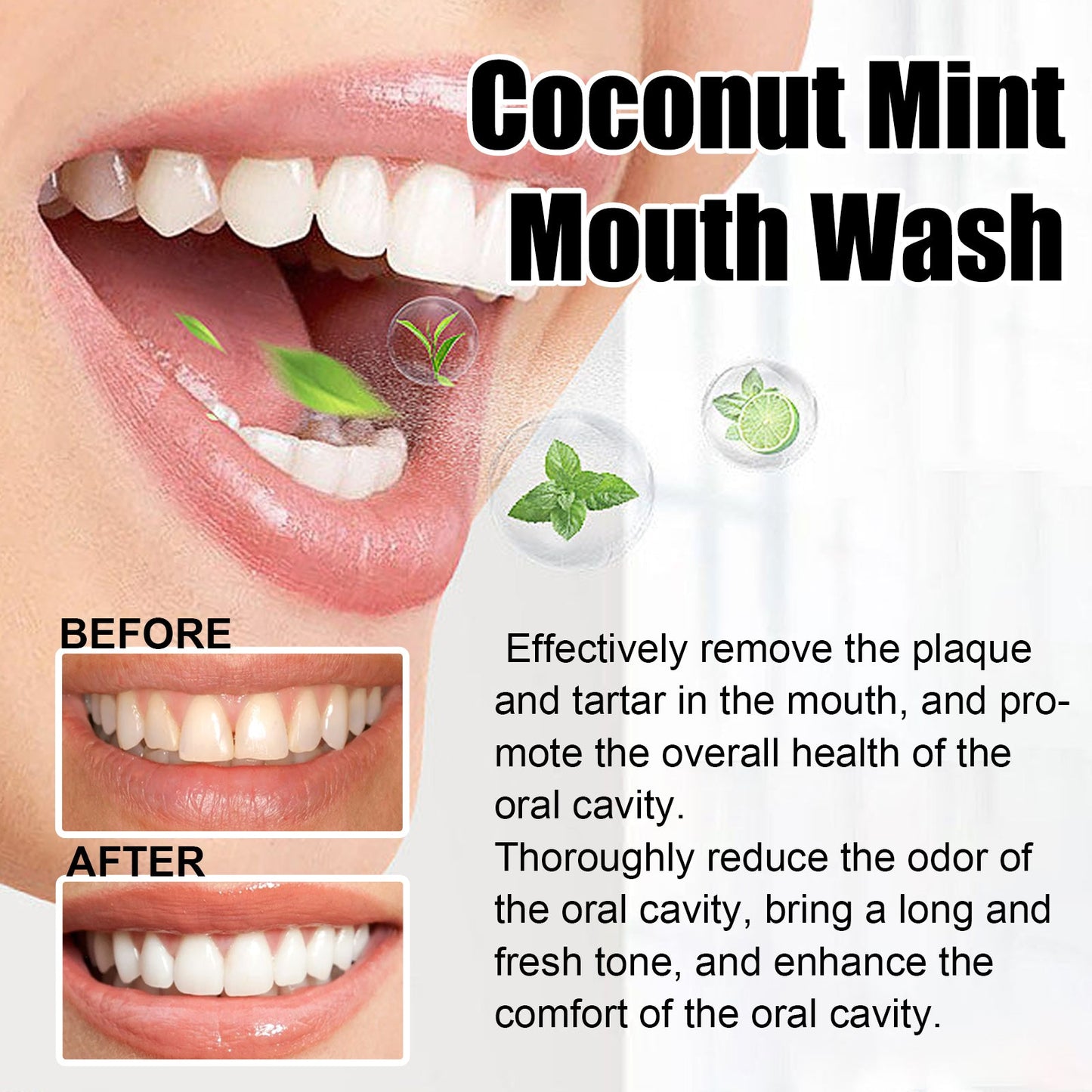 Enjuague Bucal de Coco y Menta para un Aliento Fresco y Cuidado Oral