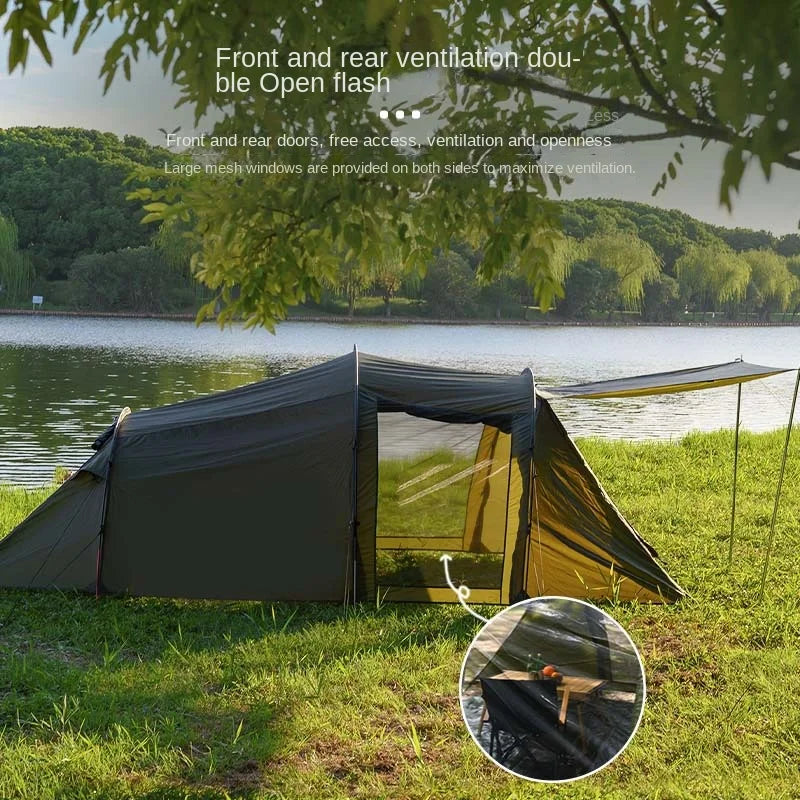 YOUSKY Tunnel Tent Outdoor Camping Supplies Equipment Folding Portable Thickened Camping Family Tent - Korvel