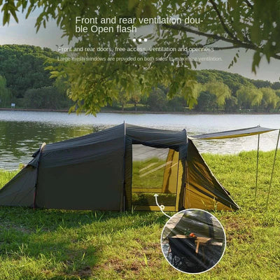 YOUSKY Tunnel Tent Outdoor Camping Supplies Equipment Folding Portable Thickened Camping Family Tent - Korvel