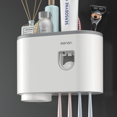 Automatic Toothpaste Squeezer & Toothbrush Holder Set