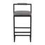 Set of 2 Counter Height Barstools Kitchen Island Stools (Gray with Back) - Korvel