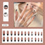 Black French Long Wearing Nail Rhinestone Love Chain Removable Fake Nail Nail Piece Nail Sticker Manicure Nail - Korvel