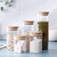 Contenants de stockage alimentaire en verre borosilicate recouverts de bambou