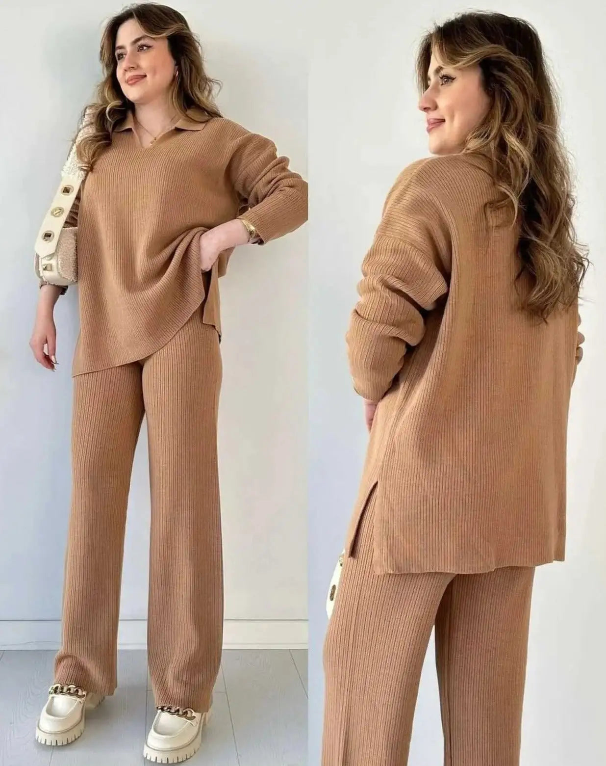 Conjunto de Loungewear de Punto de 2 Piezas Premium