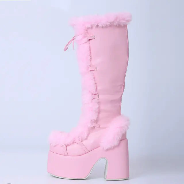 Bottes d'hiver à talons épais