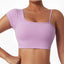 Crop Top Actif à Épaule Oblique